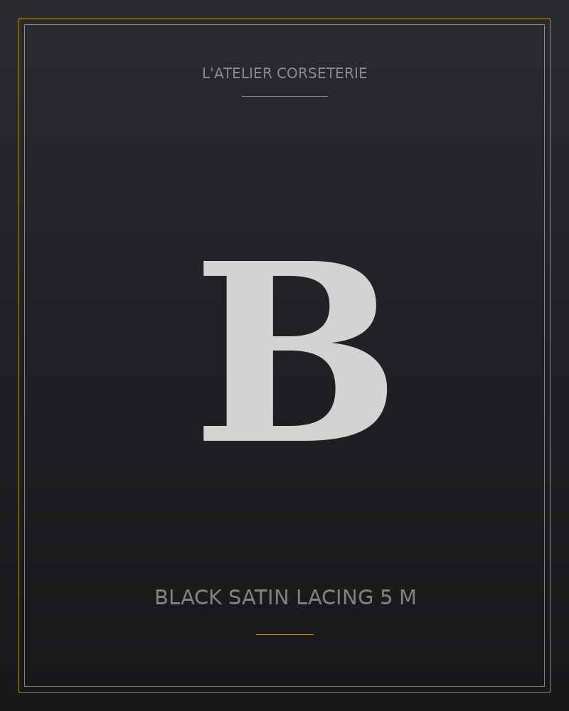 Black satin lacing 5 m