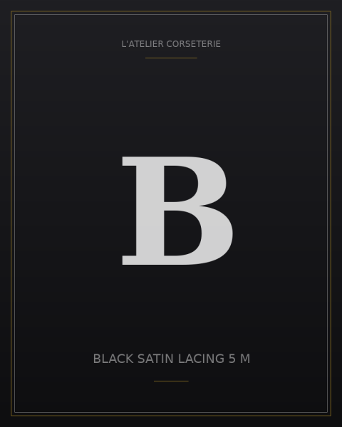 Black satin lacing 5 m