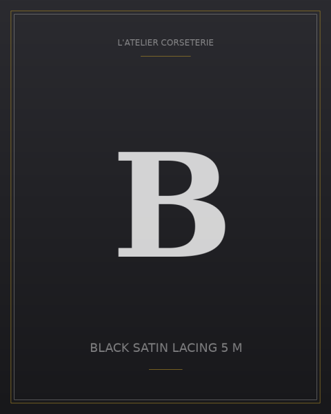 Black satin lacing 5 m