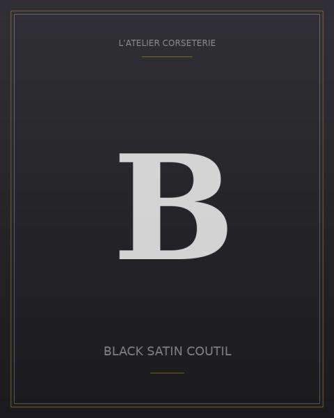 Black satin coutil