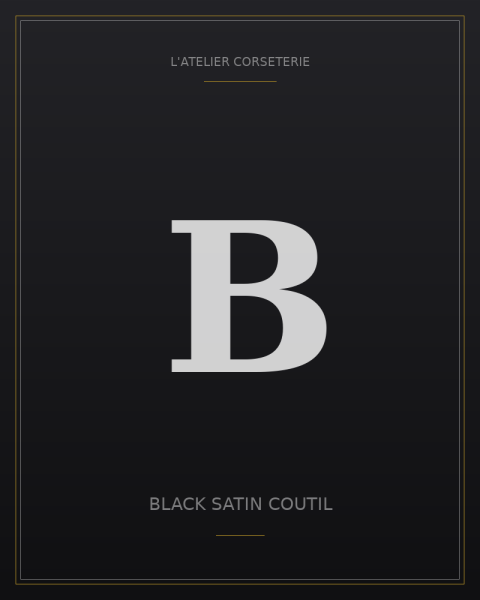 Black satin coutil
